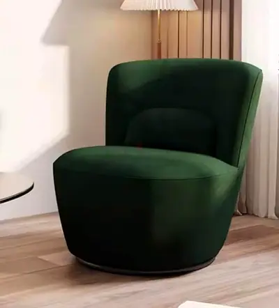 Modern Swivel Accent Chair in Green Velvet