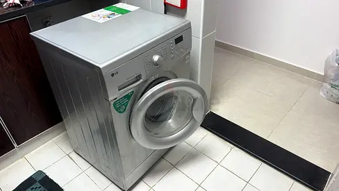 LG Silver Front Load Washing Machine, Good Working Condition