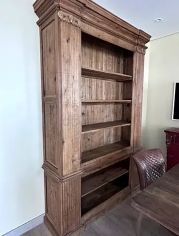 Marina home Large Rustic Solid Wood Bookcase / Display Cabinet