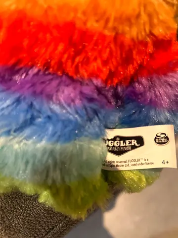 RARE Rainbow Fuggler Plush (soft, used) - small stuffed toy