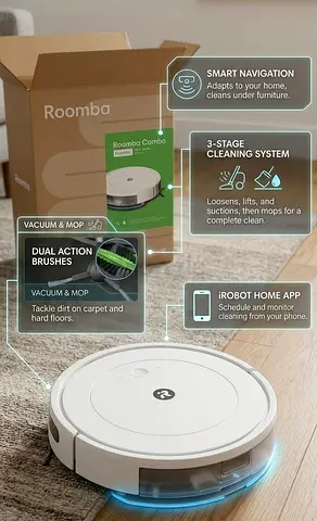 iRobot Roomba Combo Essential Robot Vacuum and Mop