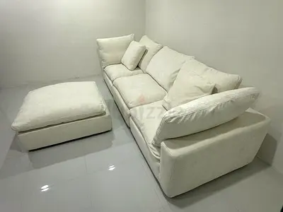 4_ piece marina home feather 🪶 filled modular sofa with ottoman