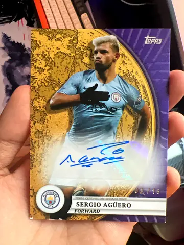 Signed Sergio Aguero Topps Football signed card