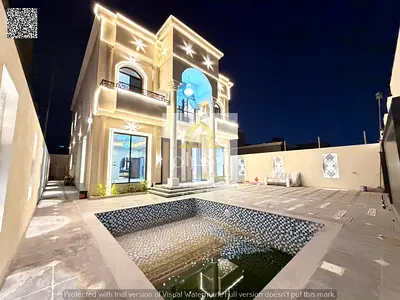 Own a luxurious, classic-designed two-story villa with a rooftop terrace and a 5000 sq ft swimming pool at a negotiable price directly on Sheikh Ammar