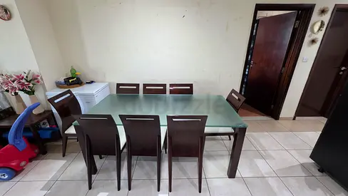 Wooden dining table 8 dining chairs