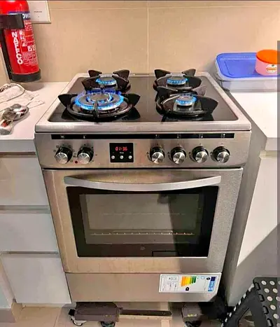 Hoover Top 4 Burner Gas Down Oven Electric Cooker Range Size 60/60 cm