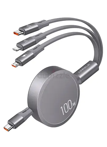 CAFELE 100W 3-in-1 Retractable USB-C Cable – Brand New‼️RETRACTABLE‼️