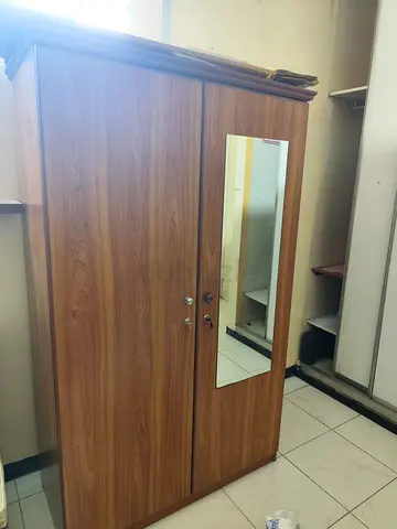 Wooden Two Door Wardrobe with Mirror