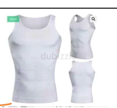White Mens Sleeveless Undershirt / Tank Top - Size L (Good Condition)