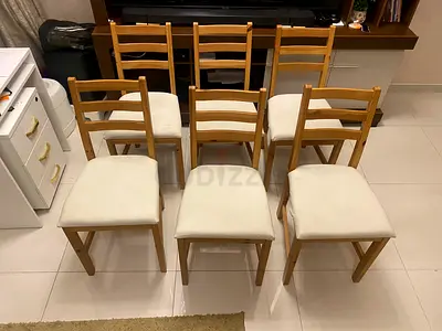 IKEA wooden chairs LERHAMN (removable seat covers)