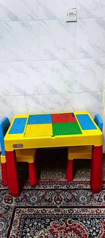 Kids Activity Play Table with Built-in Blocks — Good Condition