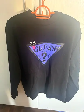 Guess Original Crewneck Sweatshirt - Black Graphic (Fits M/L)