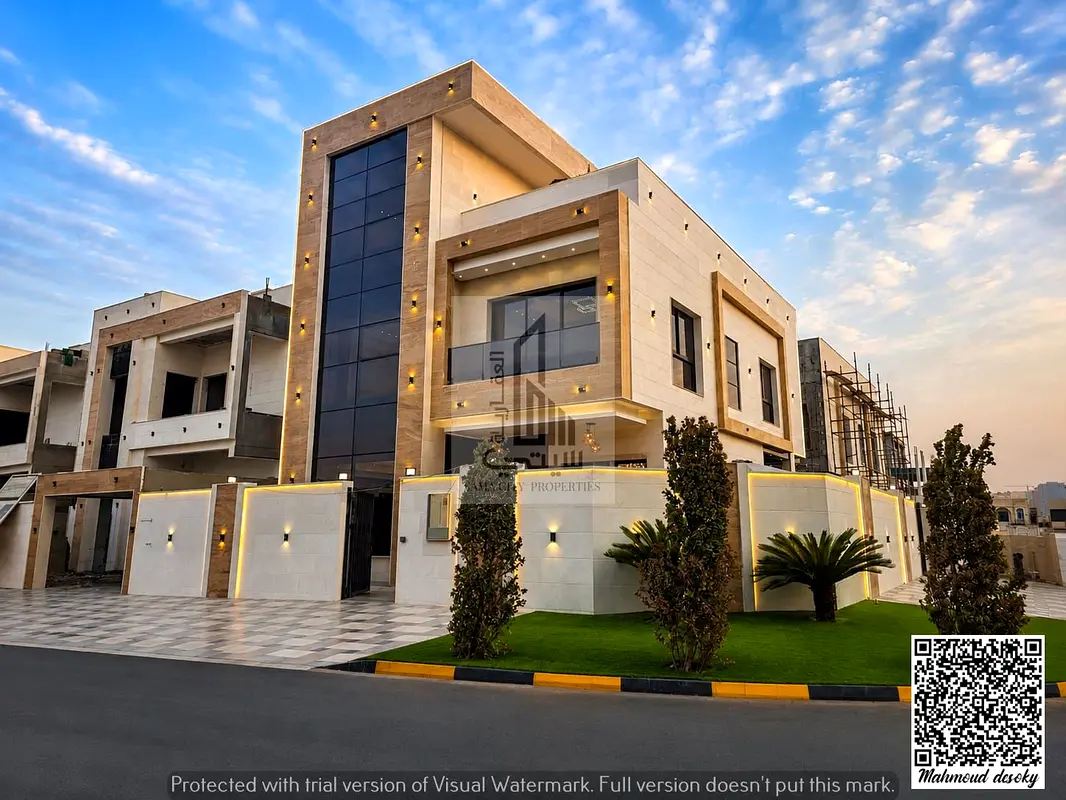 Luxury Villa for Sale in Al Zahia – Ajman | Corner with Pool, Rooftop, and Outdoor Seating