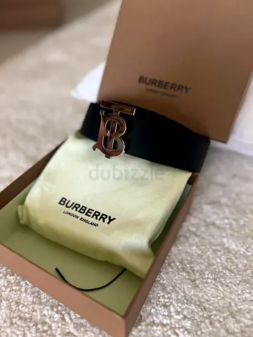 Burberry TB Logo Black Leather Belt - Size Unspecified new Price 2200 aed