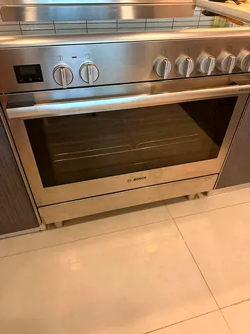 Bosch Series 8 Electric Range Cooker 90 Cm, Glass Ceramic Hob, Stainless Steel SKU: HCB738357M