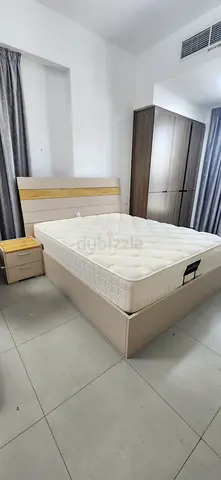 Pan home Queen bed frame with mattress and 2 bedside table and dresser with mirror Perfect condition