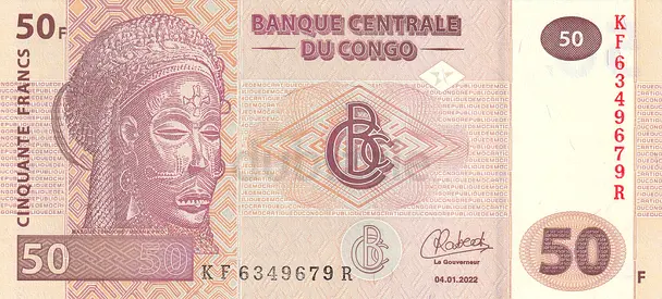 CONGO 50 FRANCS BANKNOTE 2022