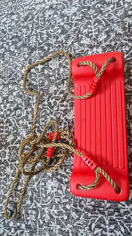 Red Plastic Garden Swing Seat with Adjustable Ropes