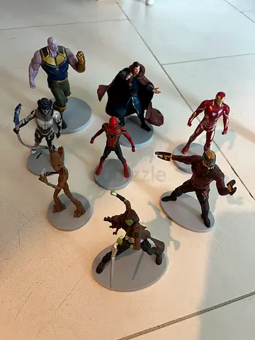 Marvel Avengers collectible figurine set — 9 mini statues (used)