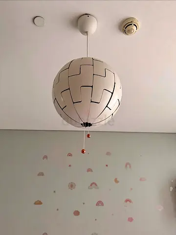 White spherical puzzle pendant ceiling lamp - modern hanging light