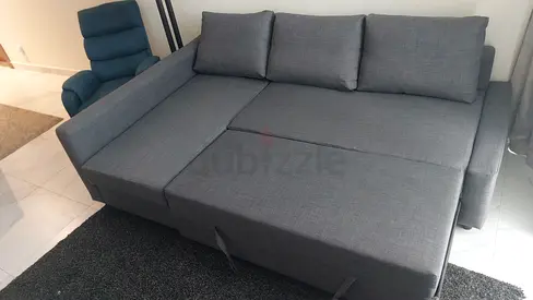 Grey 3-seater sofa bed - good condition