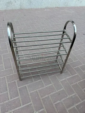 Stainless steel 6-tier shoe rack — compact and sturdy