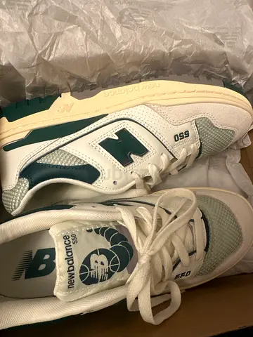 New Balance 550 white/green sneakers, size 39, never used brand new , unisex