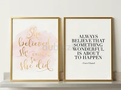 Set of 2 IKEA Gold Framed Wall Prints (A4/A3 size) - Excellent Condition