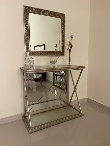 Interiors - Vintage Console Table with Matching Mirror