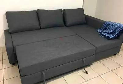 Dark grey sofa bed with chaise - good condition