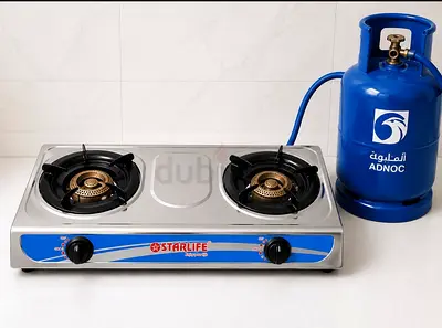 Starlife —— 2-Burner Portable Gas Stove with ADNOC Gas Cylinder