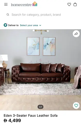 3 seater leather home Centre sofa