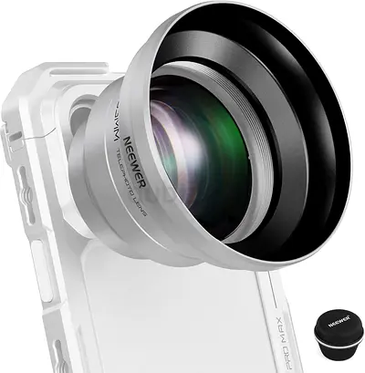 NEEWER 65mm HD Telephoto Lens Mobile Camera with Sun Visor