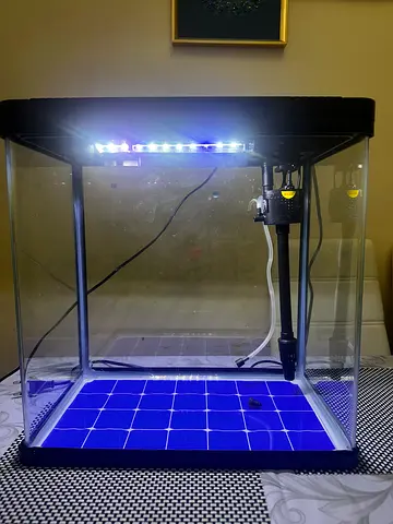 New aquarium 4 day used only 30L Glass Aquarium Tank with LED Light and Filter - Good Condition