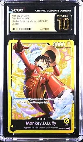 One Piece, Monkey D. Luffy, ST29-001, Starter Deck: Egghead PRISTINE 10