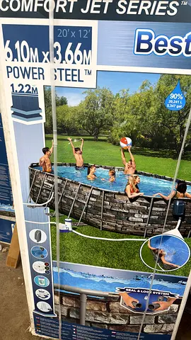 Brand New Bestway Power Steel Pool 6.10m x 3.66m with Pump Ladder