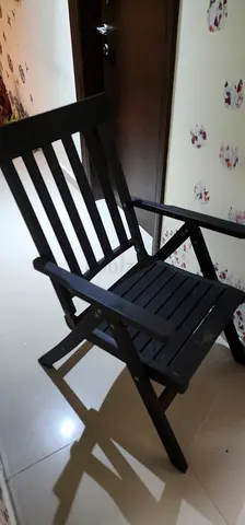 IKEA Reclining Ajustable Folding Wooden Chairs with cushions