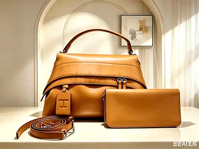 Ginni brand Tan Leather Handbag with Matching Wallet and Strap
