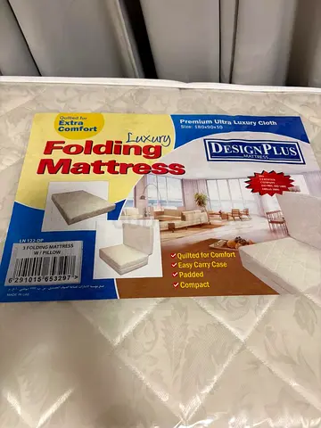 DesignPlus Luxury 3-Fold Folding Mattress - New, Compact  Padded (180x90x10)