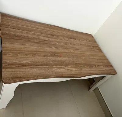 Wood-Top White Coffee Table