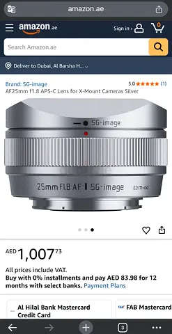 Brand New SG-image 25mm F1.8 AF Lens – M43 Mount (Olympus  Lumix)