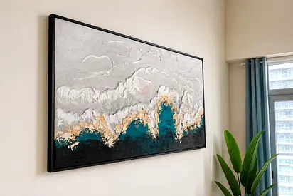 Large Framed Abstract Wall Art | Modern Home Decor | Excellent Condition