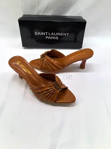 Master copy - YSL Saint Laurent brown patent kitten-heel mules, all sizes  matching bags availa