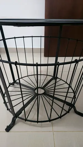 Black metal side table with removable top just for 50 aed