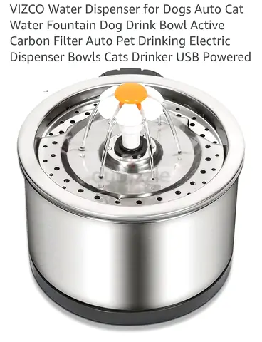 Stainless Steel USB Pet Water Fountain - 2.5L, Flower Spout