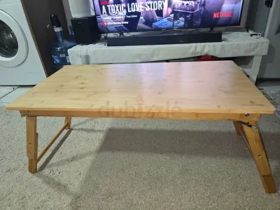 MOVING OUT SALE: Foldable bamboo coffee - light wooden finish