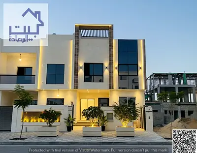 Townhouse for sale in Al Helio 2 Front setback for parking Spacious courtyard within the villa Consists of two floors and a roof terrace Ground floor,