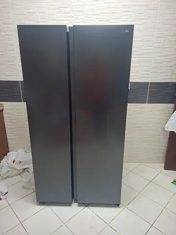 Samsung Tall Side-by-Side Refrigerator Freezer (Grey) - Good Condition