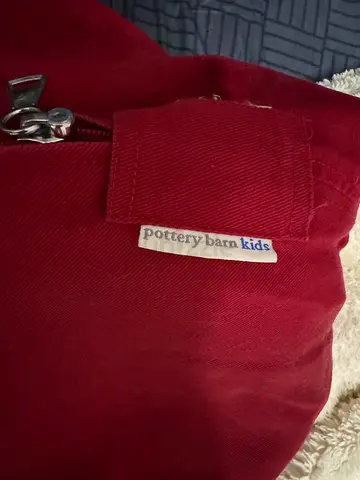 Pottery Barn Kids Red and offwhite bean bags - Gently Used