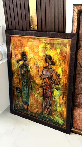 Framed African Tribal Art Painting